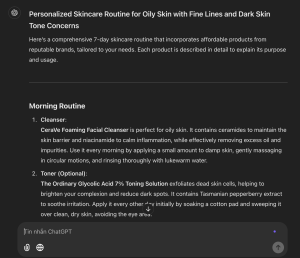ChatGPT prompt results | Skincare Made Easy: A Powerful ChatGPT Prompts Gen Z Use for Glowing Skin 🌟