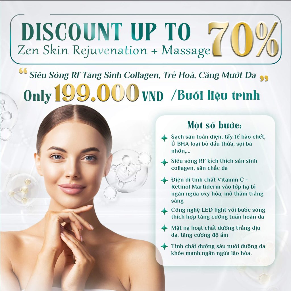 Giảm giá đến 70% Zen Tái Tạo Da + Massage